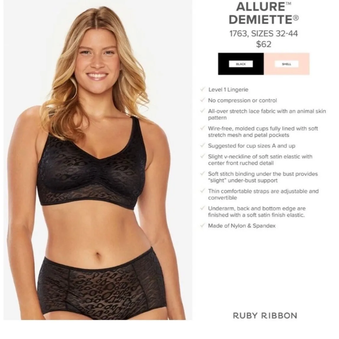 Brand New Ruby Ribbon Women's Size 34 Pink Lace Allure Deep Plunge Bra - Image 7