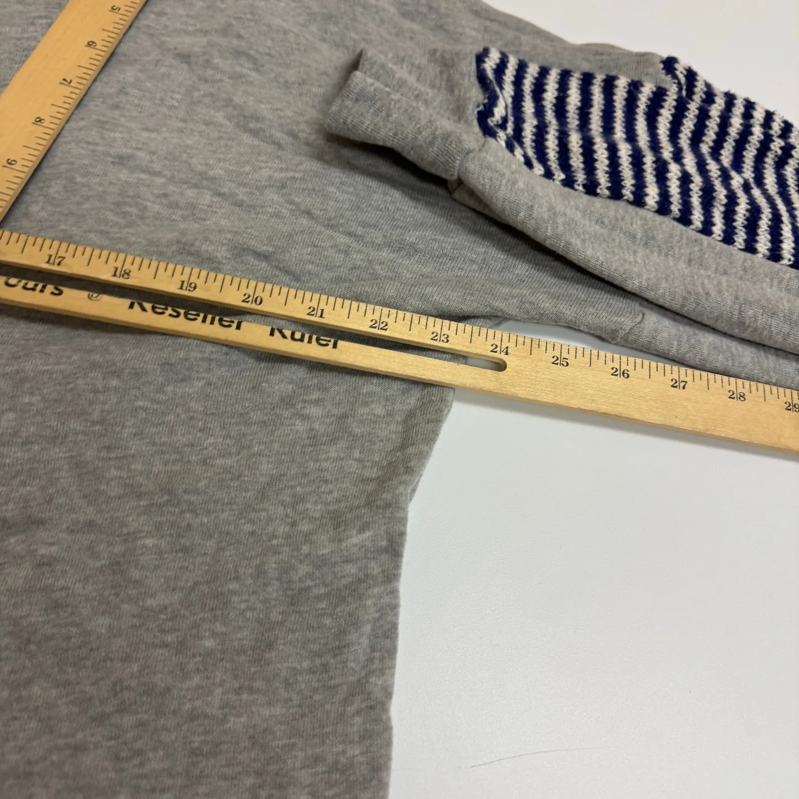 Michael Lauren Hoodie Womens Small Grey Knit Sweater Striped Pullover - Image 7