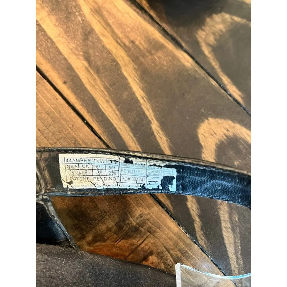 Vionic Sandals Women 8 Black Leather Orthotic Comfort Walking Travel Summer Shoe - Image 2