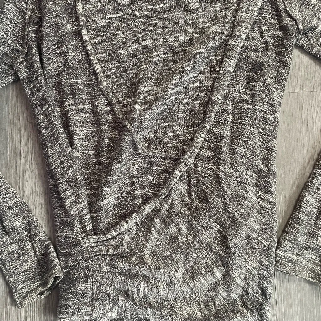 Free People Gotham Faux Wrap Cotton Linen Sweater XS - Image 4