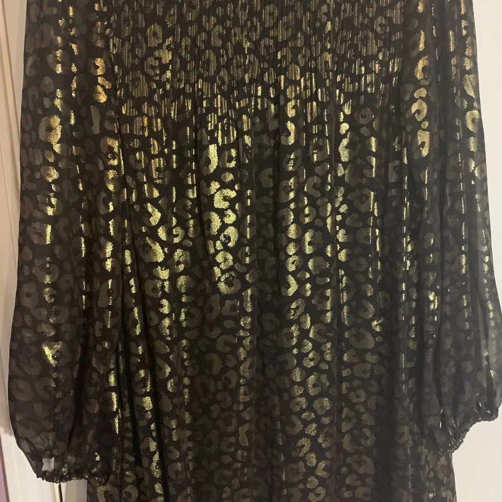 DKNY Women's Metallic Black Gold
Midi Dress Size Sz10 New Never been worn - Image 2