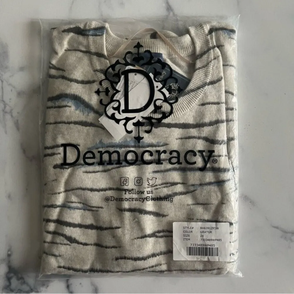 NEW Democracy Zebra Print Sweater w/Pockets, Plus Size 2X New w/Tag in Packaging - Image 8