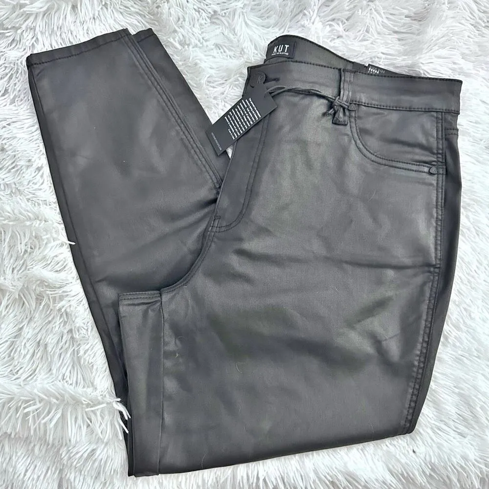 KUT FROM THE KLOTH | Women's Donna High Waist Ankle Skinny Coated Black - Image 3