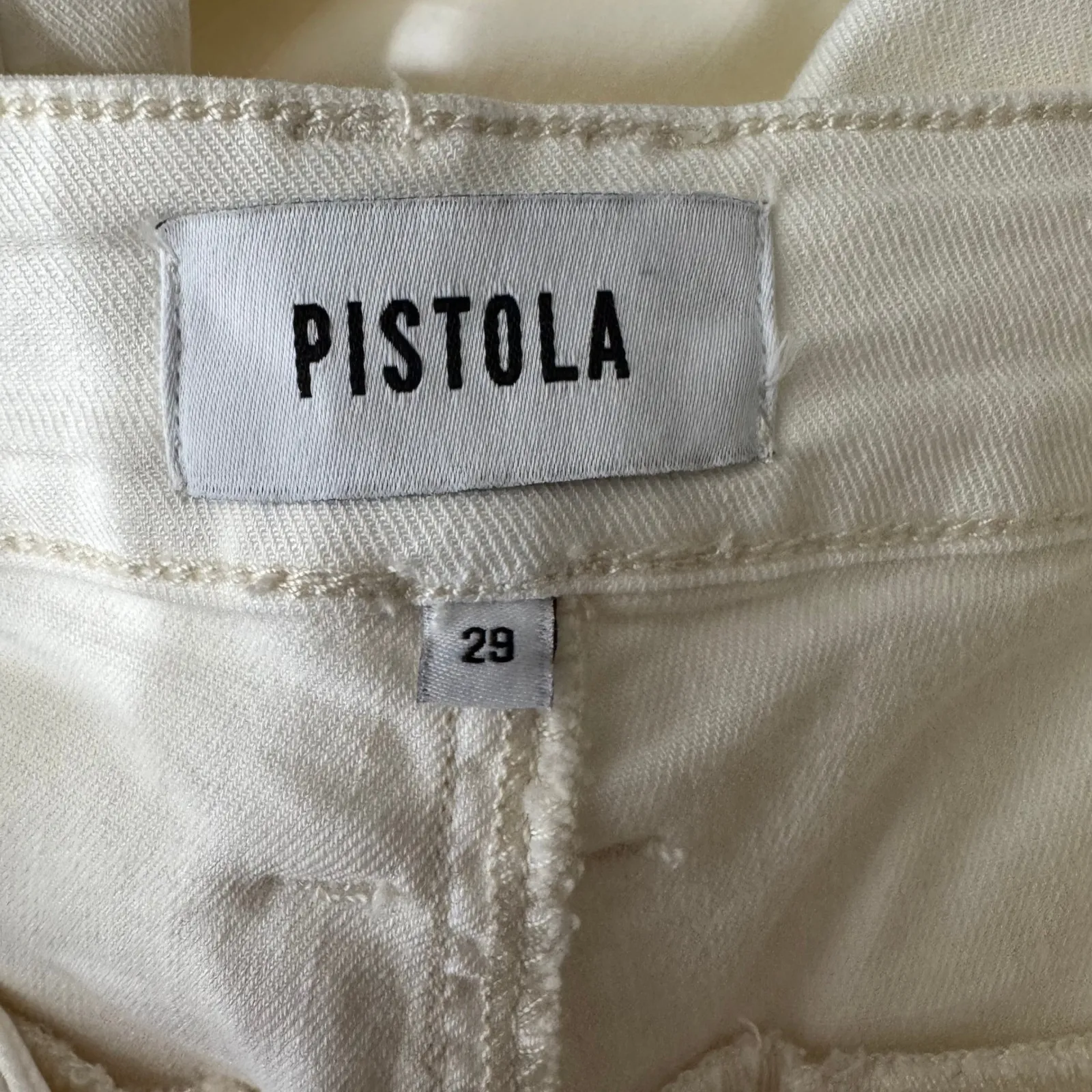Pistola Women's Cream Utility Crop High Rise Pants Size 29 Cotton Blend - Image 5