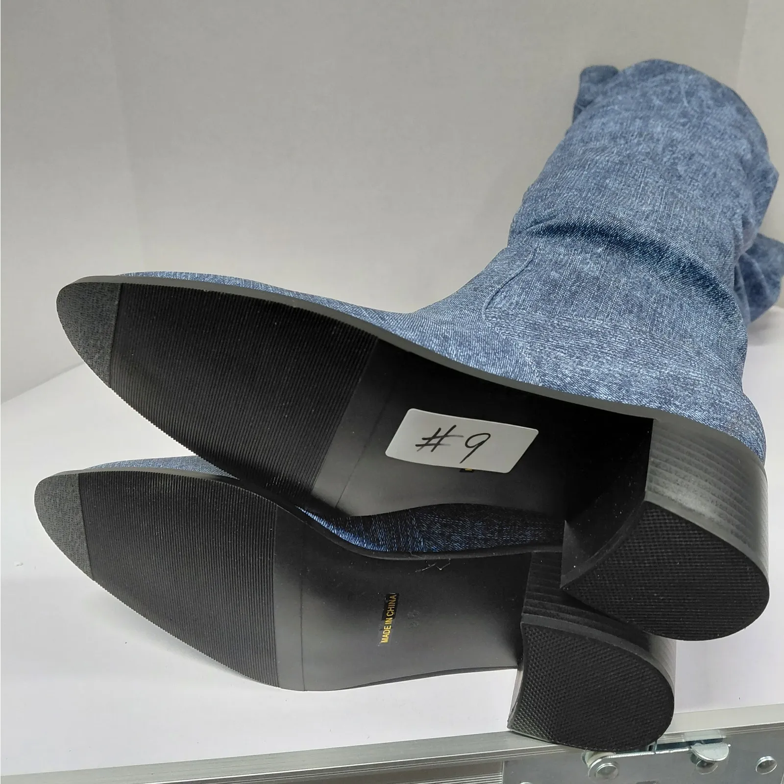 Womens Over The Knee Boots Size 9.5 Blue Denim Western Coastal Cowgirl Modatope - Image 7