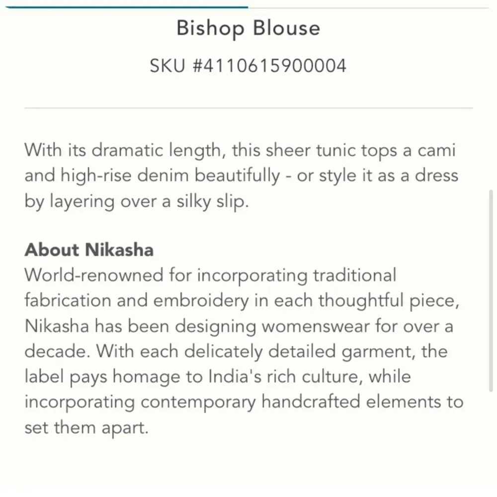 Nikasha Bishop Blouse Long sleeves Anthropologie Billowy Sleeve floral Sheer - Image 7