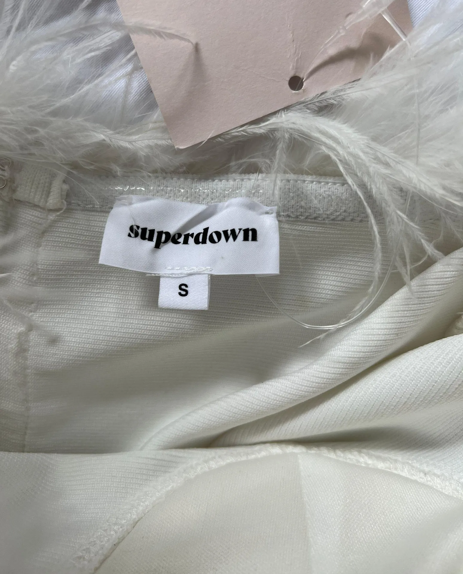 Ramona Bustier Feather White Dress - Image 4