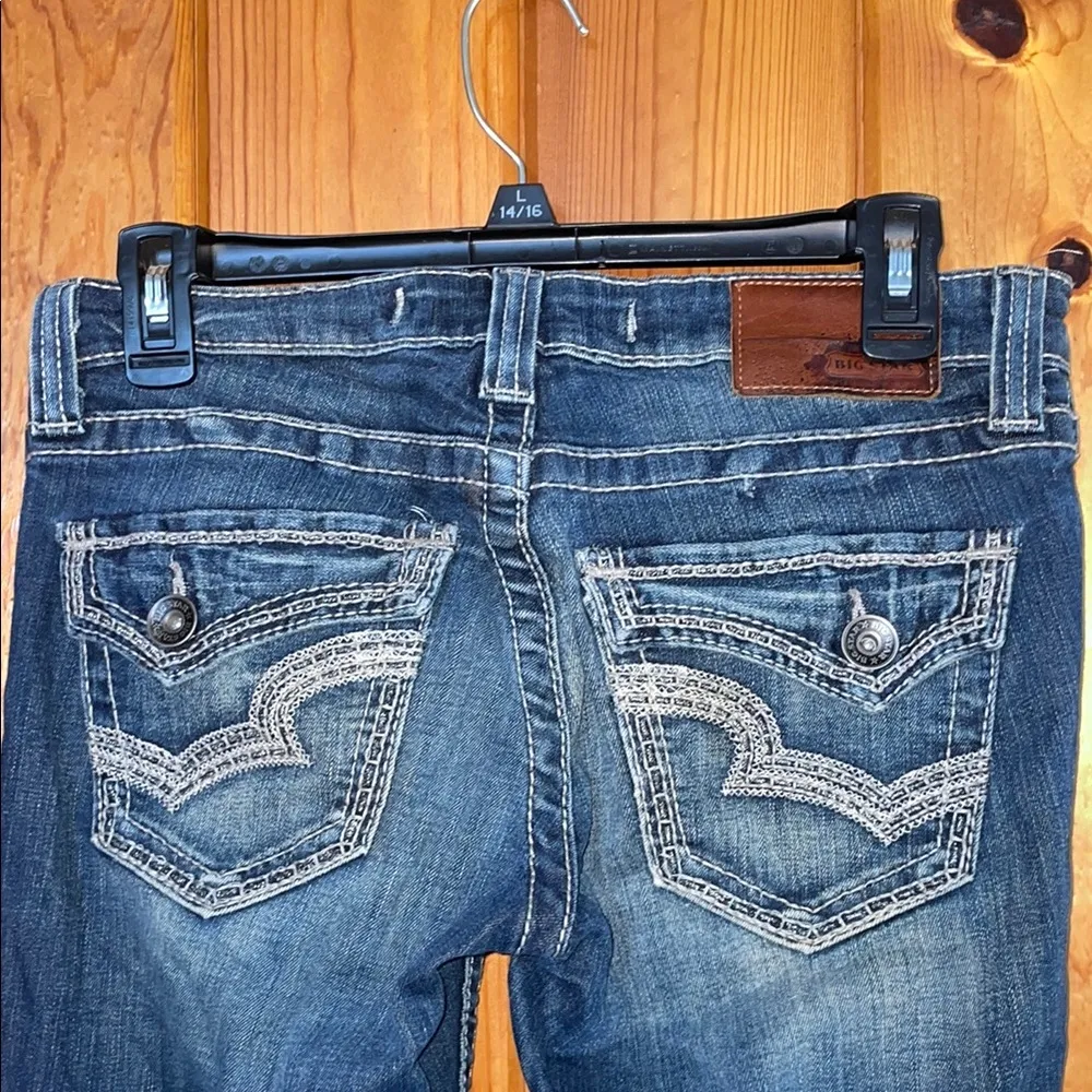 Classic Blue Straight Leg Jeans Casey k slim boot low rise jeans size 27 - Image 8