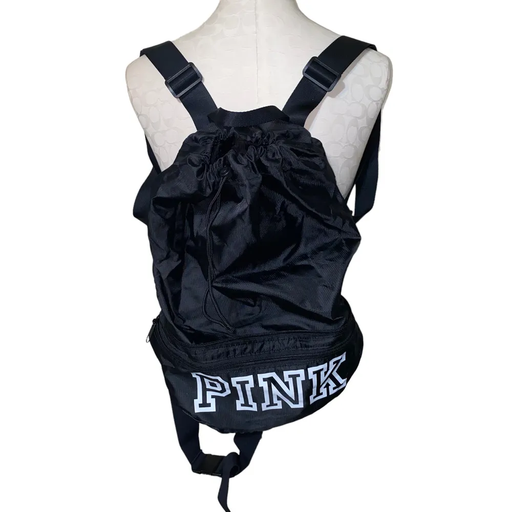 Victoria's Secret PINK Convertible Backpack/Fanny Pack Black/White - Image 2