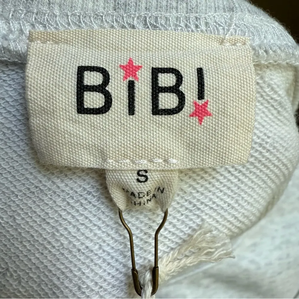 BiBi LOVE Heart Patchwork Slit French Terry Sweatshirt Grey Size L (L/XL) Blue Size L - Image 7