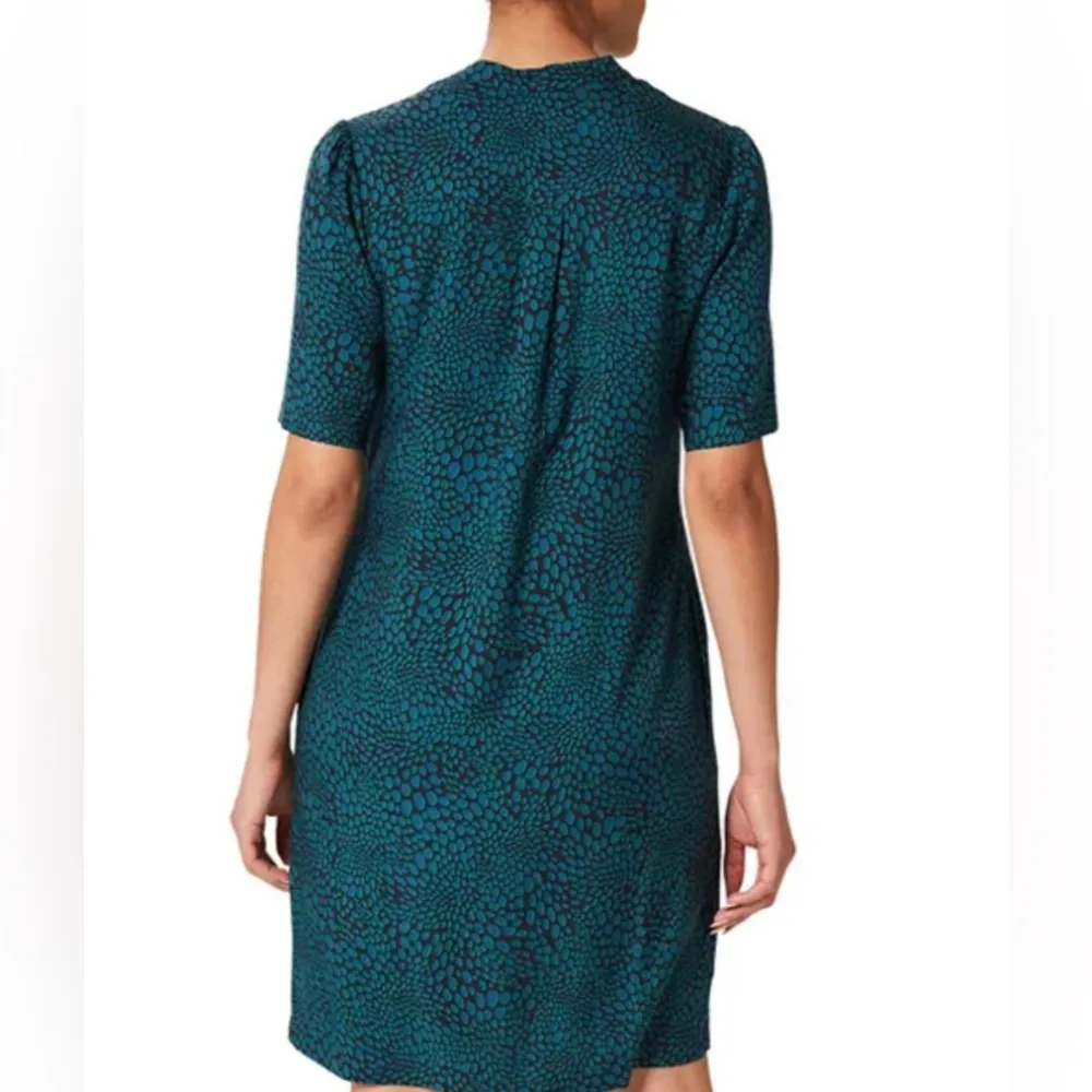 HOBBS LONDON Lucille Tunic Knee Graphic Dot Navy Aegean Dress Size US 2 - Image 3