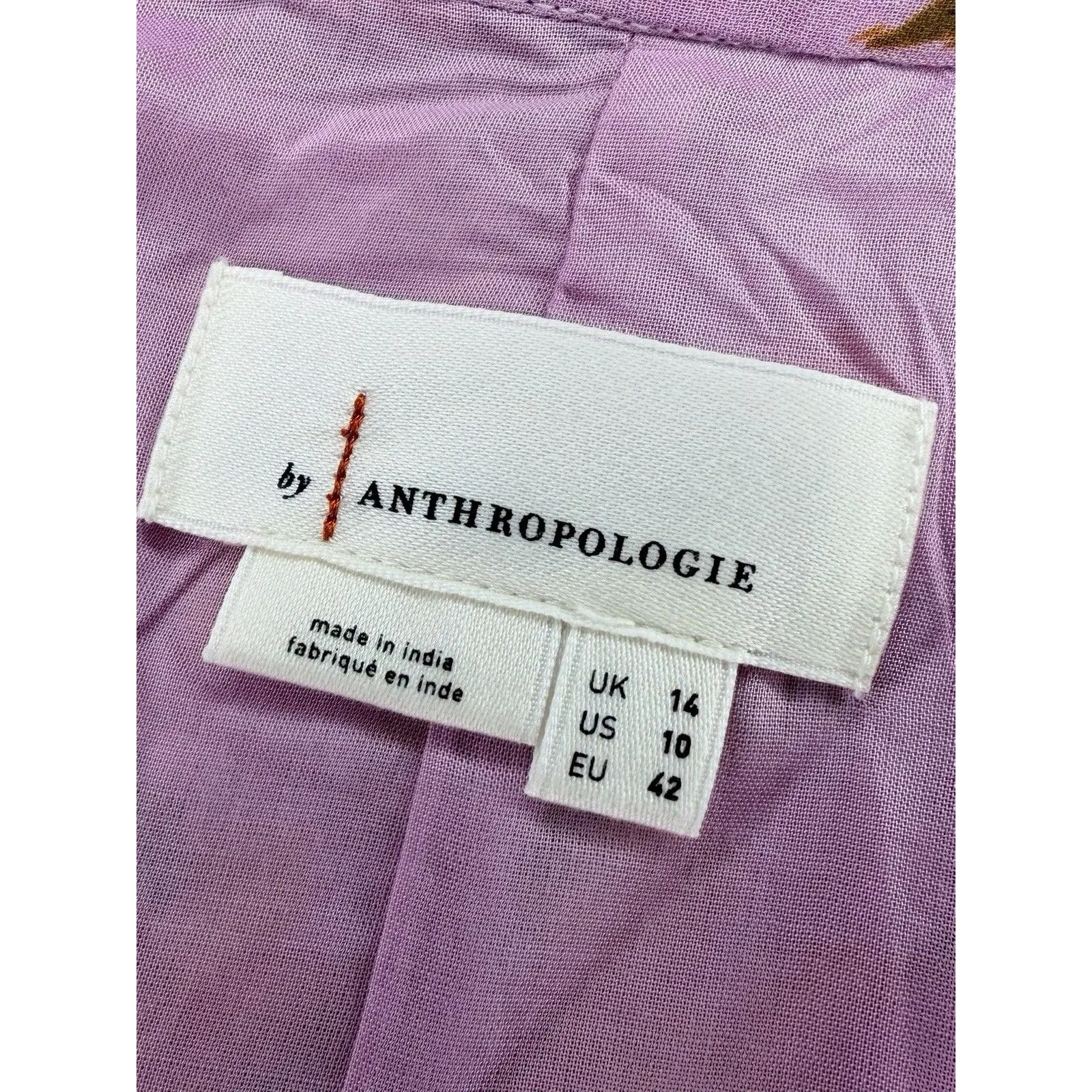 By Anthropologie Circular Maxi Skirt Purple Floral Flowy Ruffle Size 10 EUC!! - Image 4