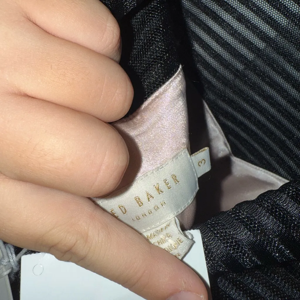 Ted Baker London Sheer Black Mini Dress - Image 6