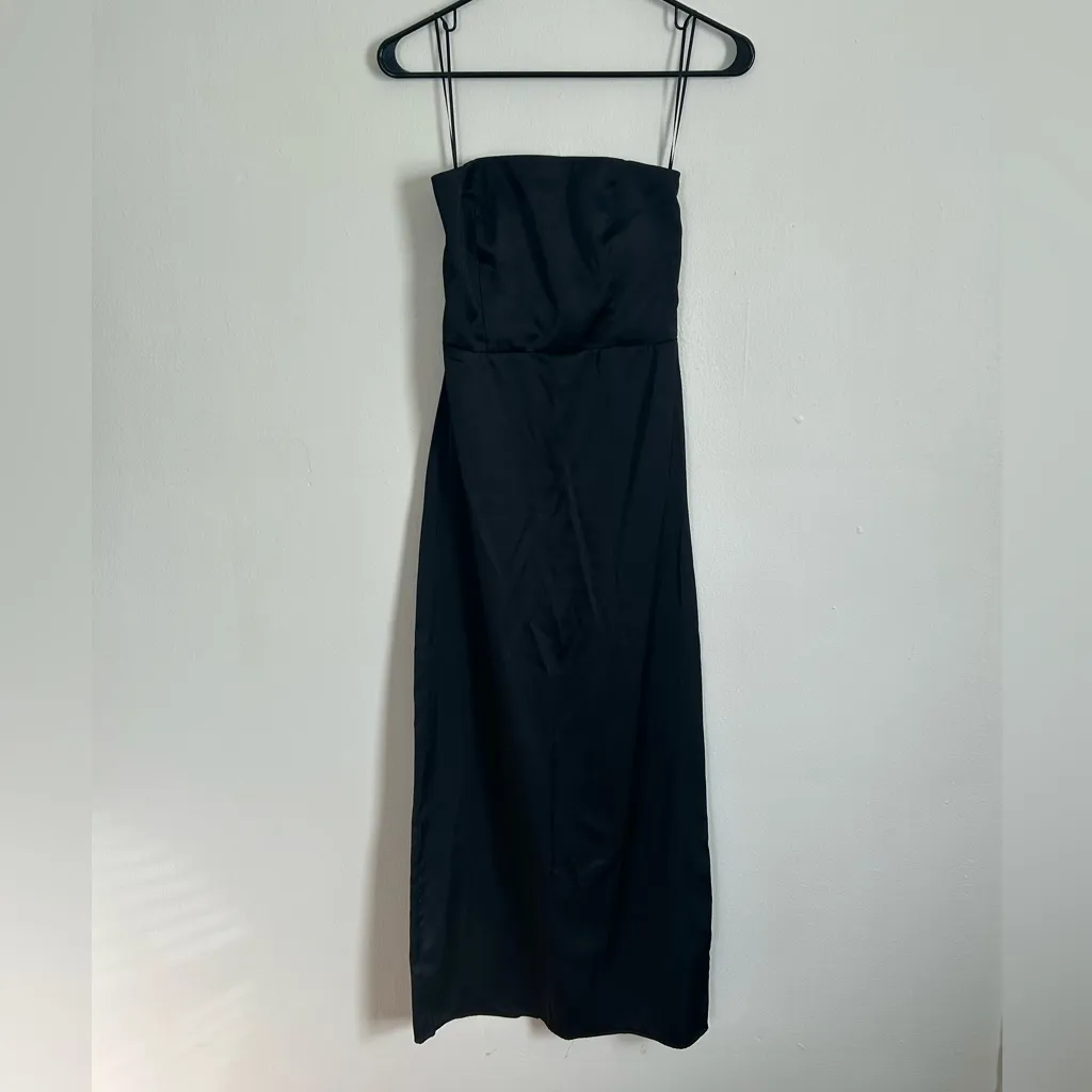 Abercrombie Black Strapless Satin Sculpt Maxi Dress - Image 6