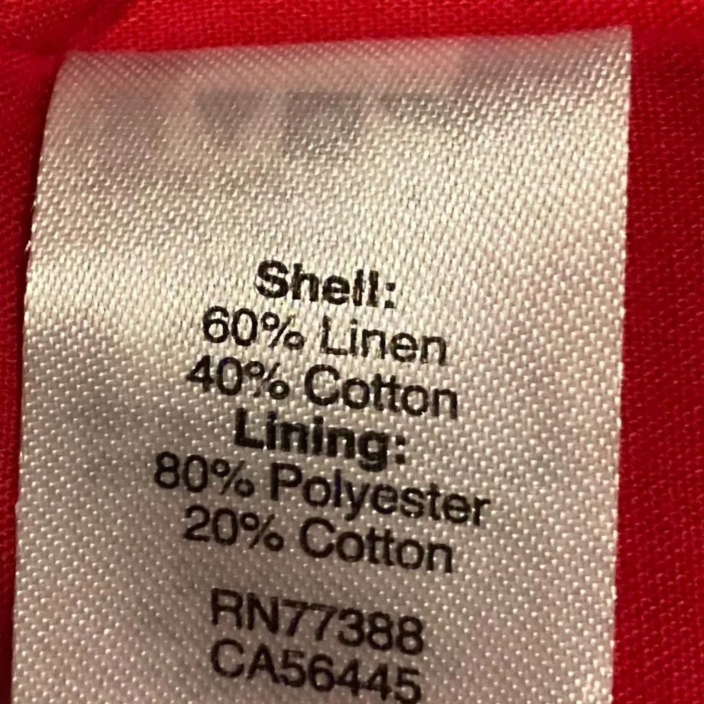 J. Crew bright red linen blend tie back apron style mini dress. Size XXL - Image 6