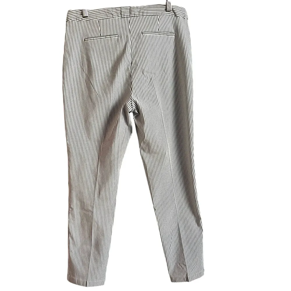 Adrianna Papell‎ Women's 10 Straight Leg Pinstripe Dark Grey/White Work Pants - Image 4