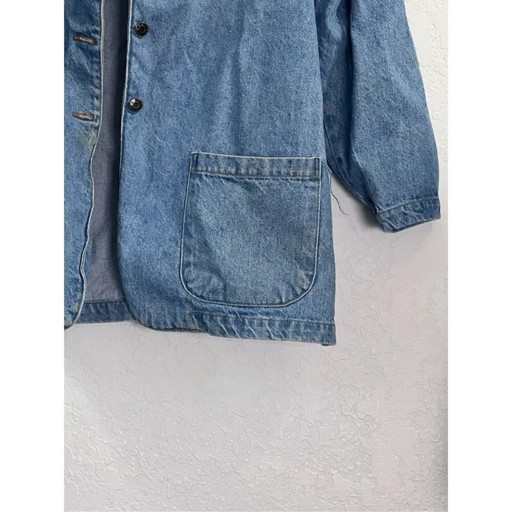 Vintage sun belt denim jean barn coat jacket western chore L Size L - Image 2