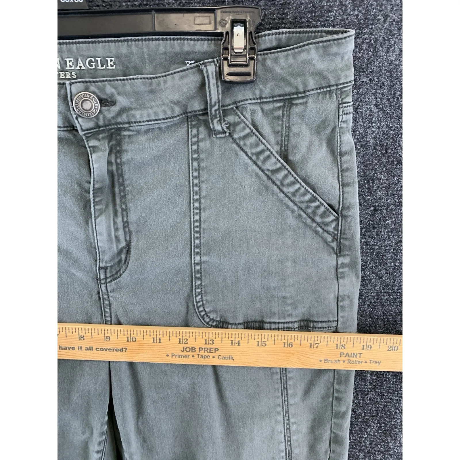 American Eagle Women’s Jeggings Moto Army Green Grunge Size 18 - Image 6