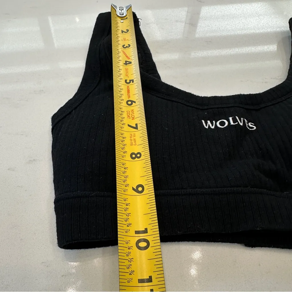 Darc Sport Wolves SHE Black Ribbed Sports Bra Size Extra Small 10 of 400 - Image 7