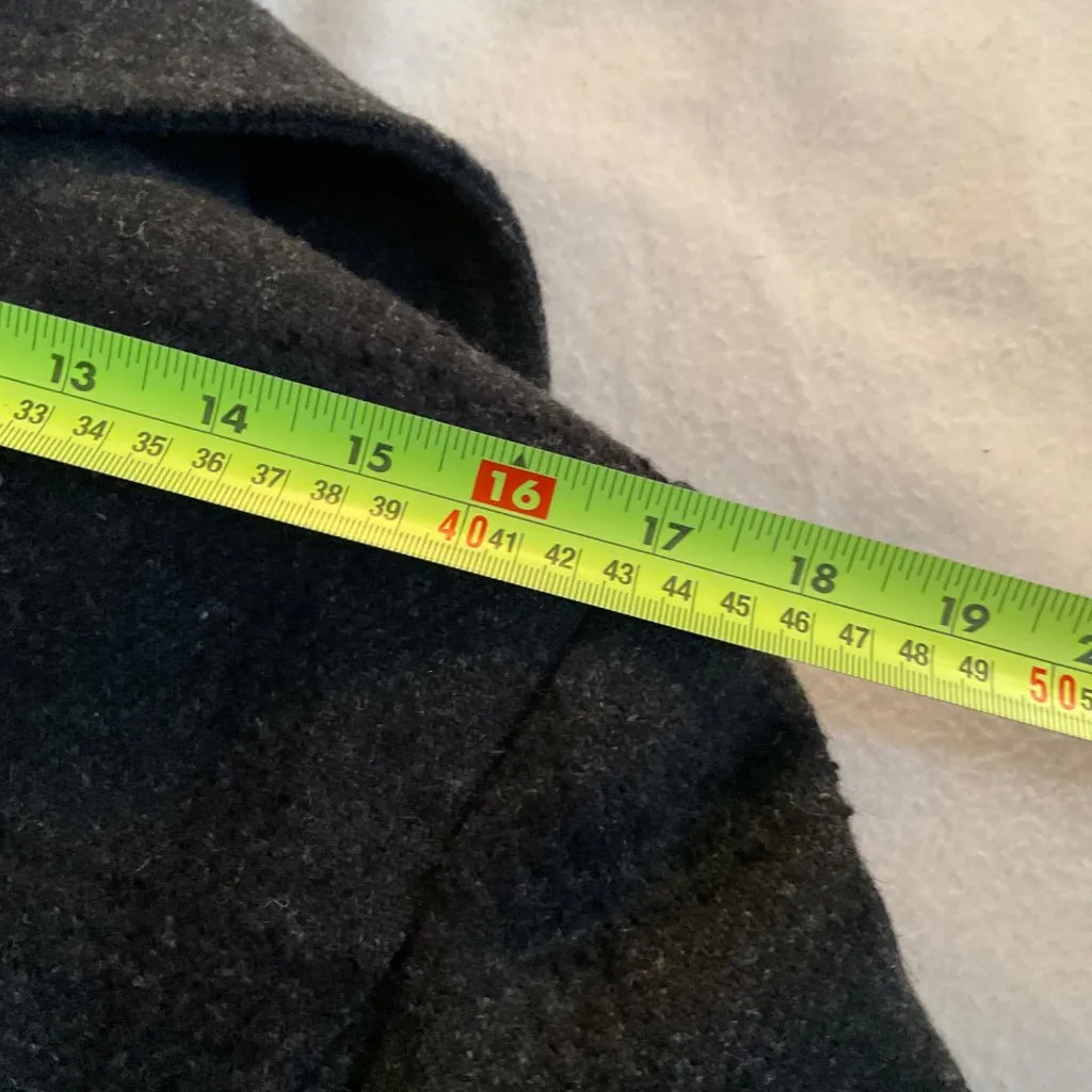 JONES NEW YORK women plaid wool gray black coat SZ12 bust42 - Image 5