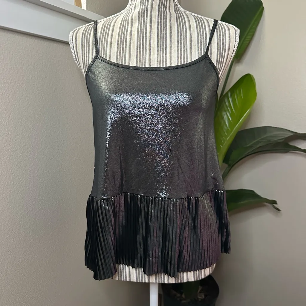 Womens O2 collection shimmer gray sparkle top size small new with tags Black - Image 2