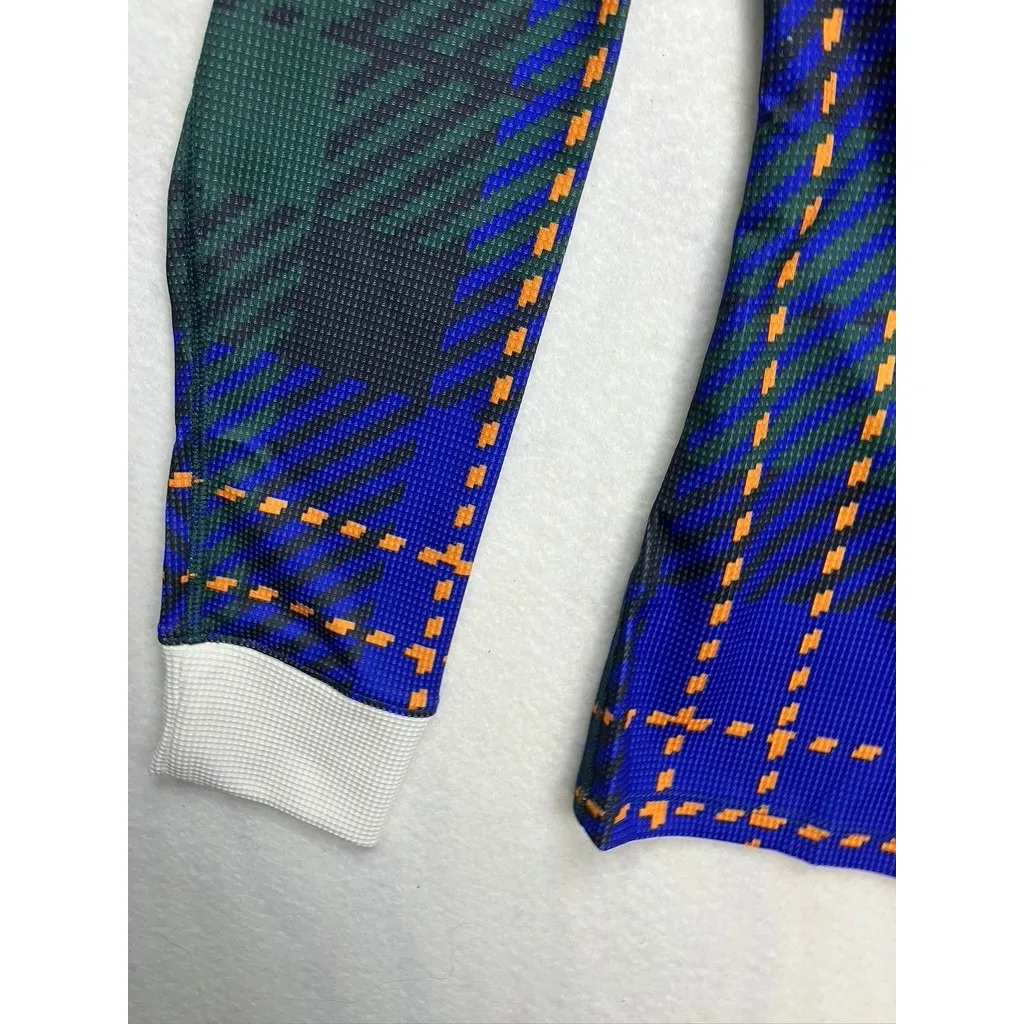 The North Face Womens Long Sleeve Plaid Crewneck Top Blue Green Orange M - Image 6