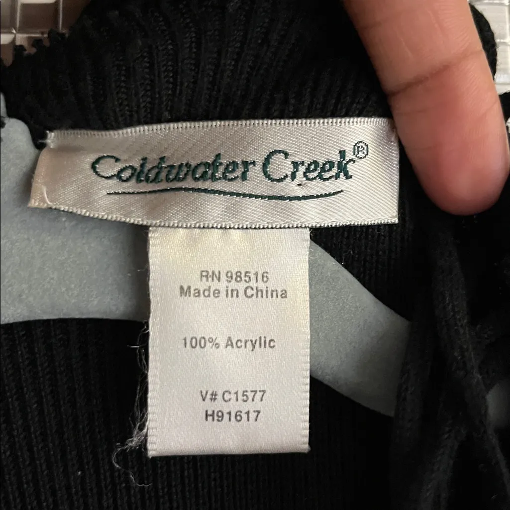 Coldwater Creek Elegant Black Acrylic Poncho - Image 2