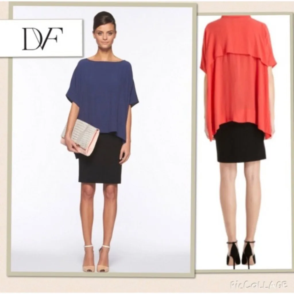 $198 Diane Von Furstenberg 2 Pencil Skirt Kimmie Black Stretch Knit Wiggle DVF - Image 2