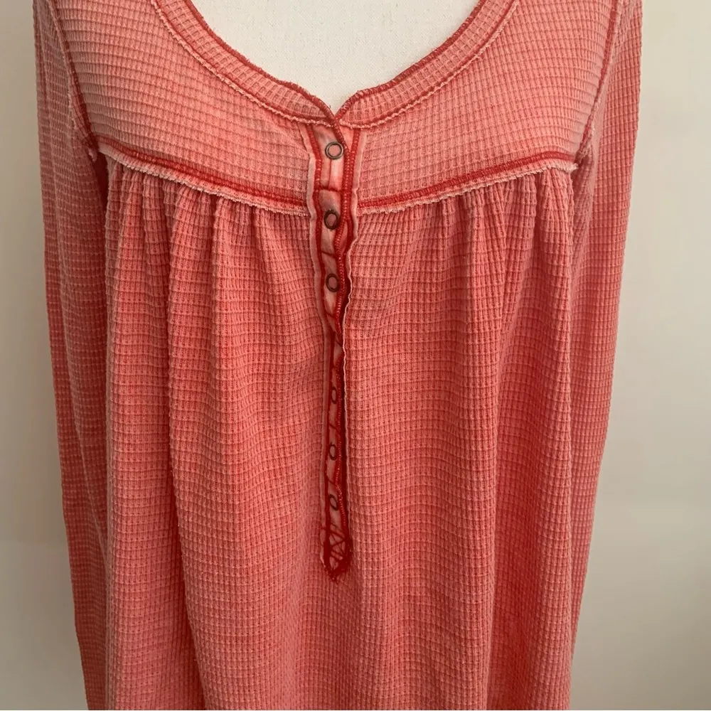 We The Free Kai Henley Waffle Knit Oversized Swing Top Size S - Image 4