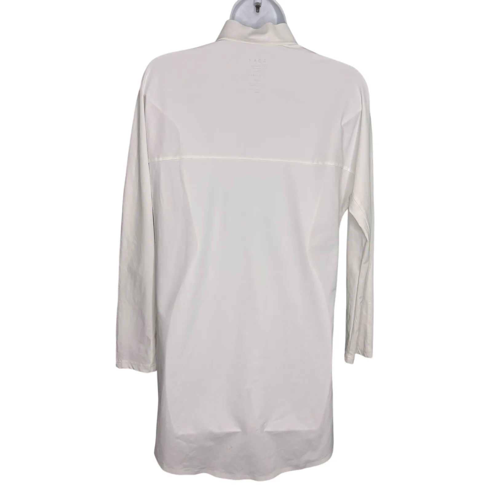 Aday Something Borrowed White Long Sleeve Button Up Tunic Top S - Image 2