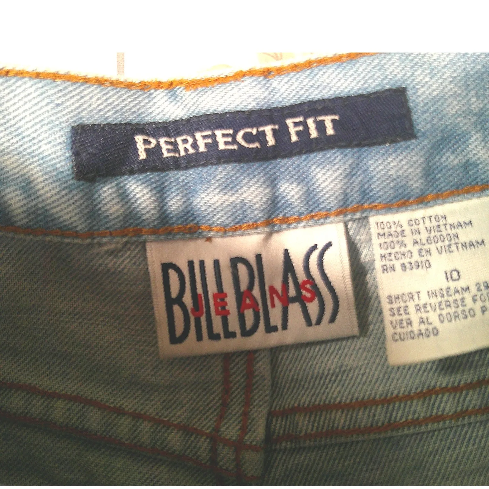 Bill Blass Perfect Fit Jeans 10 Short Light Wash High‎ Rise Y2K Straight Denim - Image 6