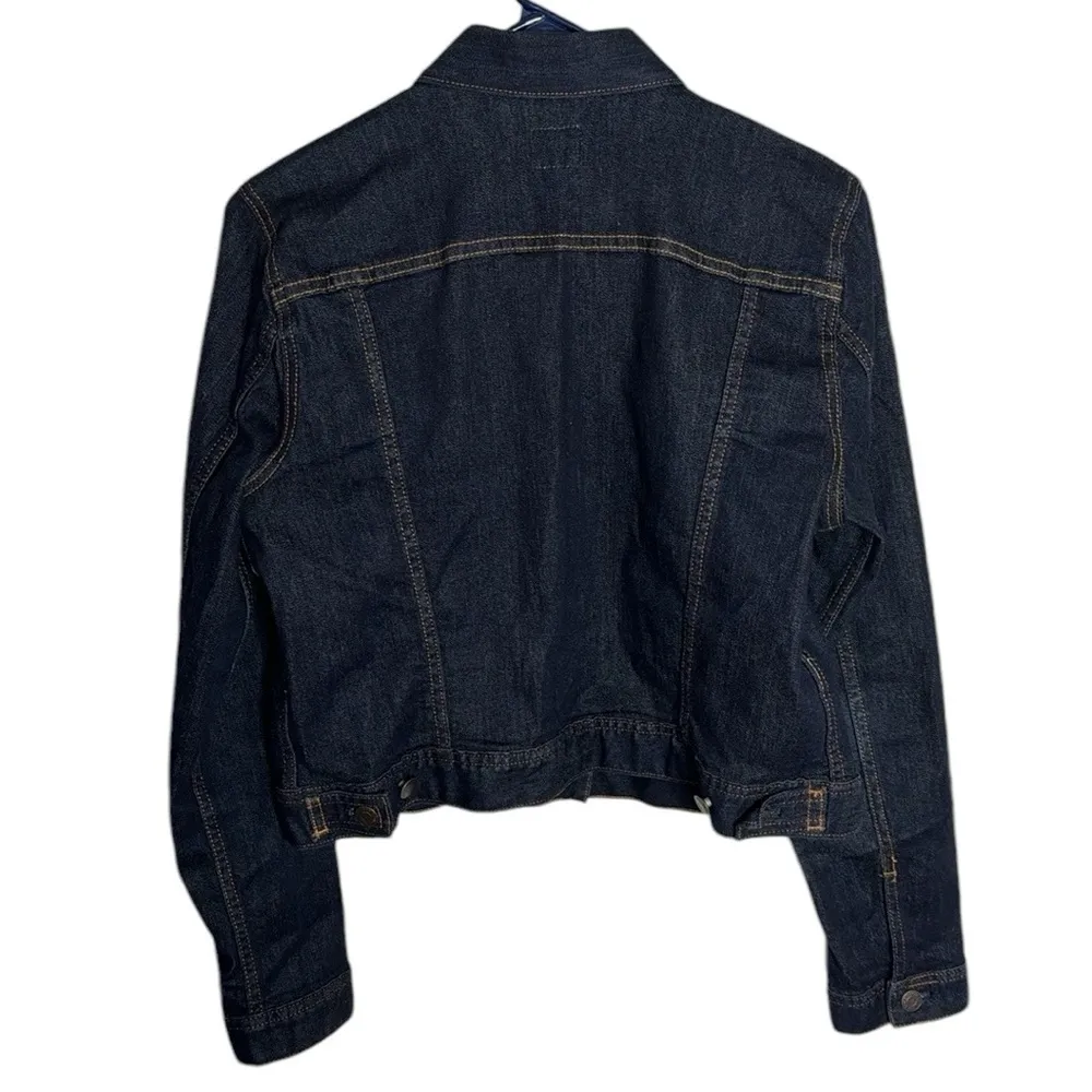 Gap 1969 short pleat denim jacket in deep indigo wash size M - Image 2