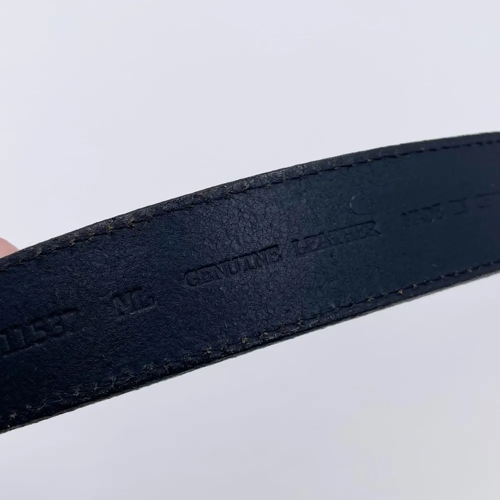 Vintage 80s 90s Milor Braided Stitch Leather Belt Black Ivory Size Medium Large - Image 8