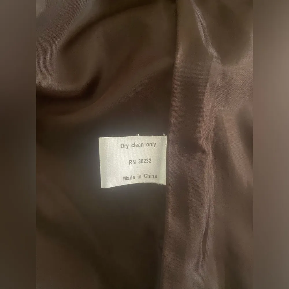 Y2K Peacoat Chocolate Brown L Pea Coat Lined Wool Blend Studio Y Brand - Image 9