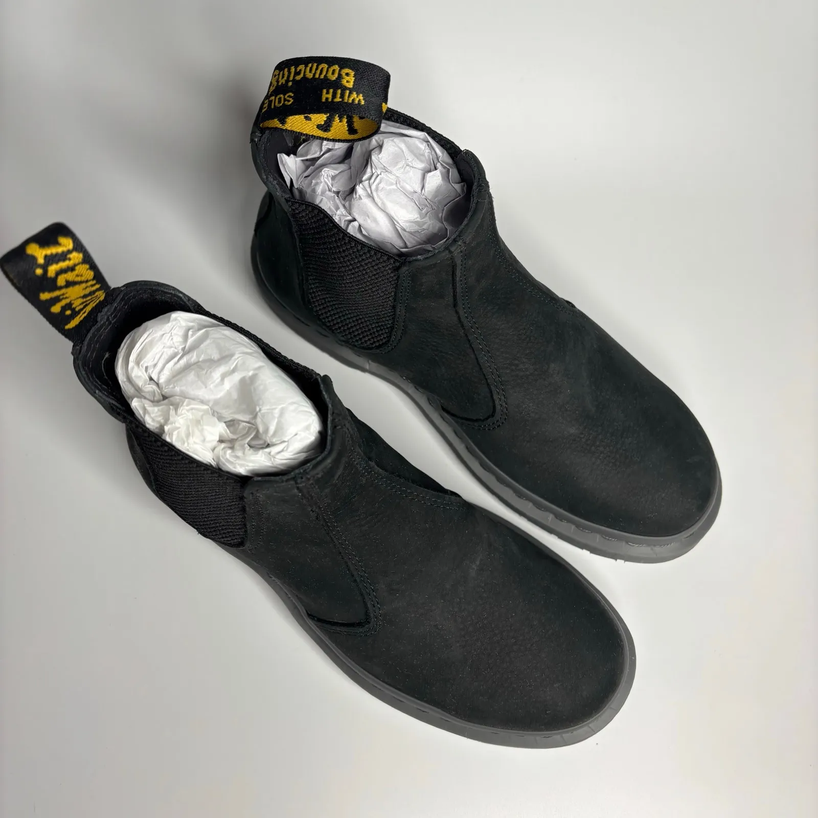 Dr. Martens Unisex 2976 Mono Milled Nubuck WP Leather Chelsea Boots in Black - Image 7