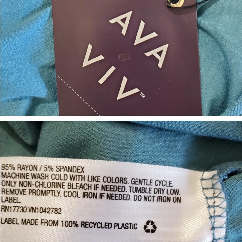 NwT Ava & Viv Ruched Bodice Dress Midi Relaxed
Stretch Casual Long Sleeve Sz 3X - Image 5