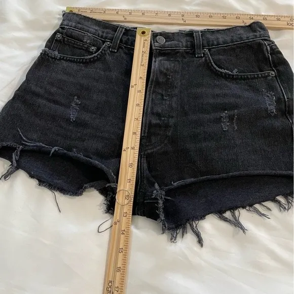 Reformation Jean Short Size 29 Black Cut Off Button Fly‎ - Image 5