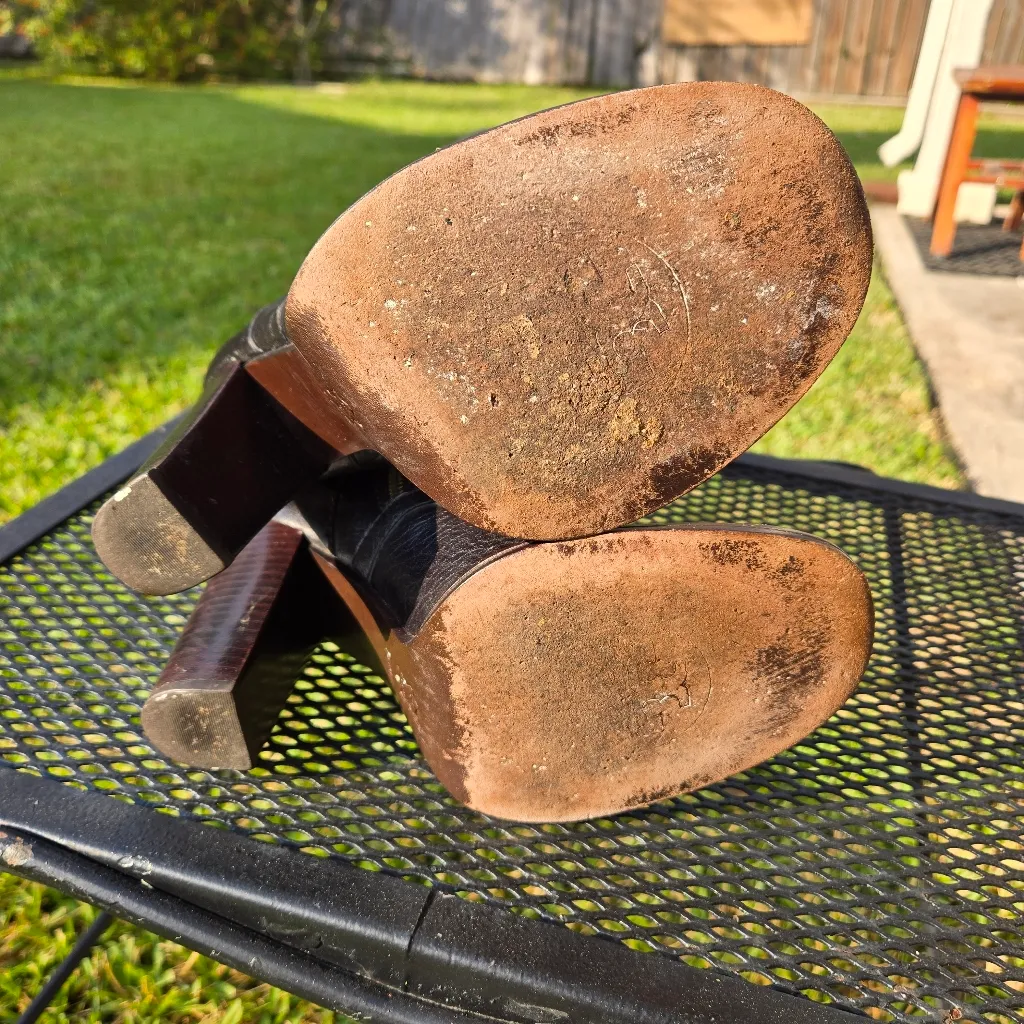 Tory Burch Jaden Strap Buckle Stack Heel Boots Black 7.5 - Image 8