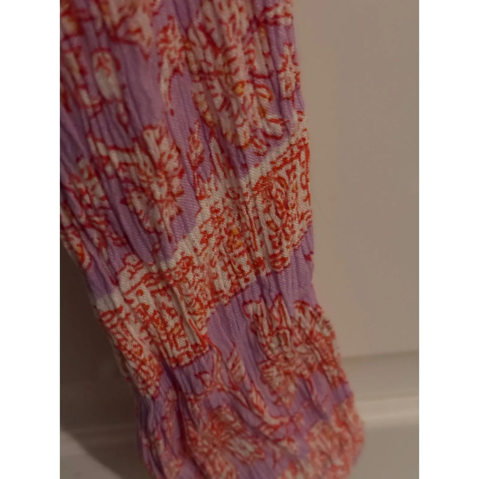 Billabong Womens Long Sleeve Crop Top Purple Floral Print V Neck Boho M - Image 2