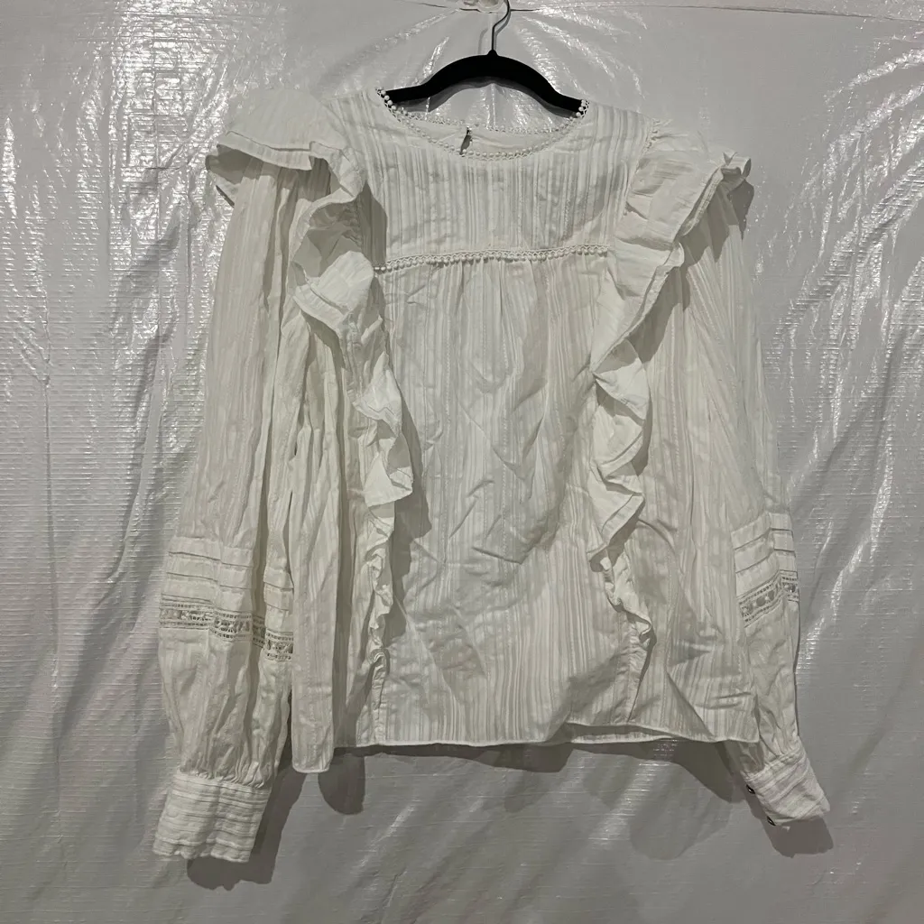 Ted Baker Ivory Silais Double Frill Blouse Size 6 US $325 White - Image 2