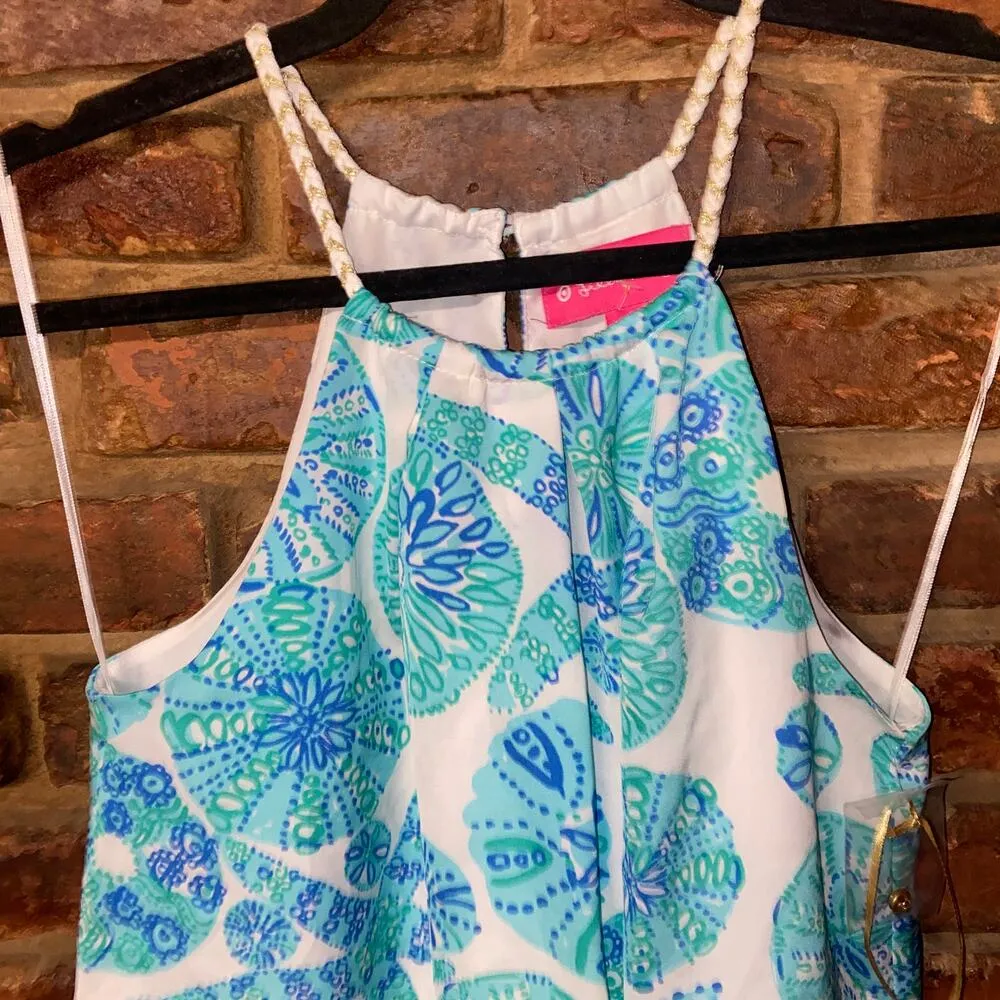 NWOT Lilly Pulitzer Target Sea Urchin White Blue Sleeveless Halter Top Size XS - Image 3