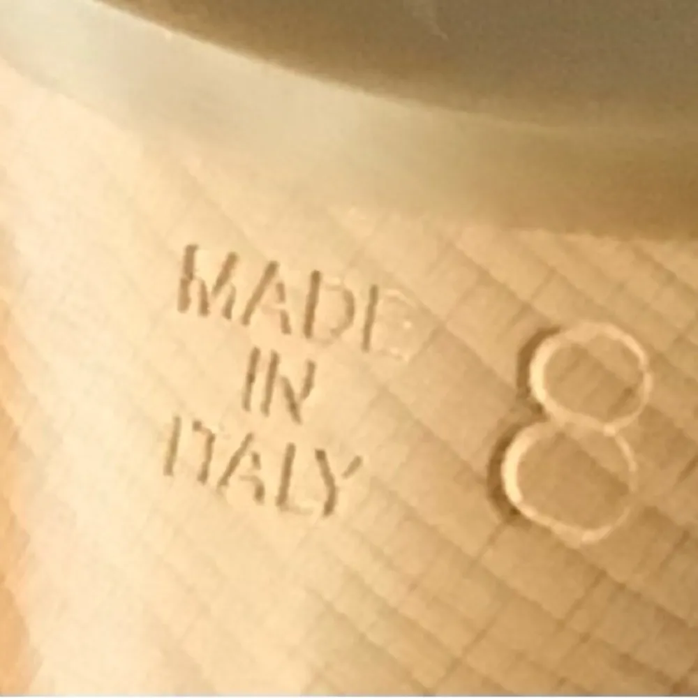 Aquatalia Beige & Brown Snake Embossed Leather Wood Platform Open Toe Women US 8 - Image 6