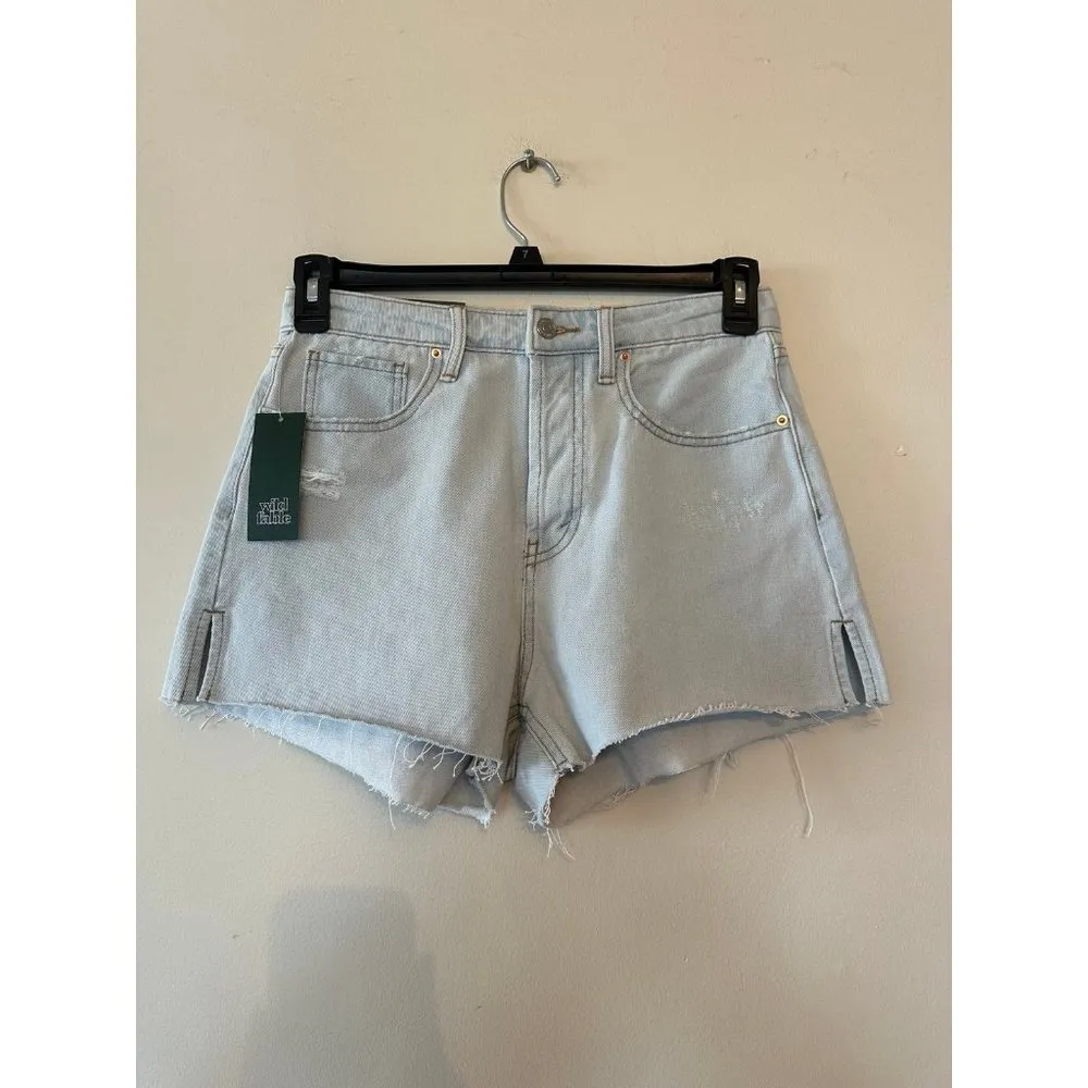Women Super High Rise Cut Off Jean Shorts - Wild Fable - Light Wash Size 4 NWT - Image 2