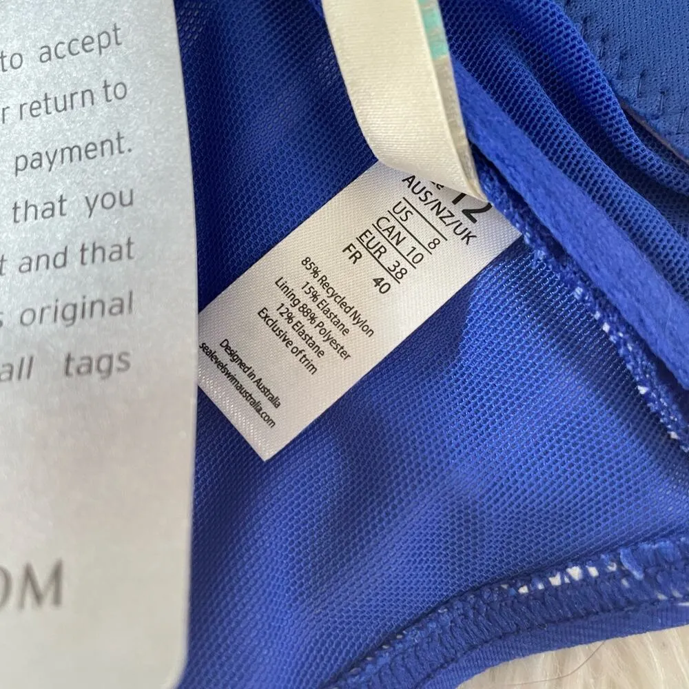 Sea Level Swim Crossover Cobalt Blue Stripe Bikini Swimsuit Swim Top women M new Size 8 - Image 10
