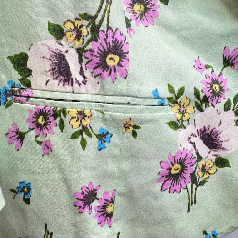 ModCloth Pastel Floral 2 Button Blazer 3/4 Sleeves Cotton Blend Pockets - Image 5