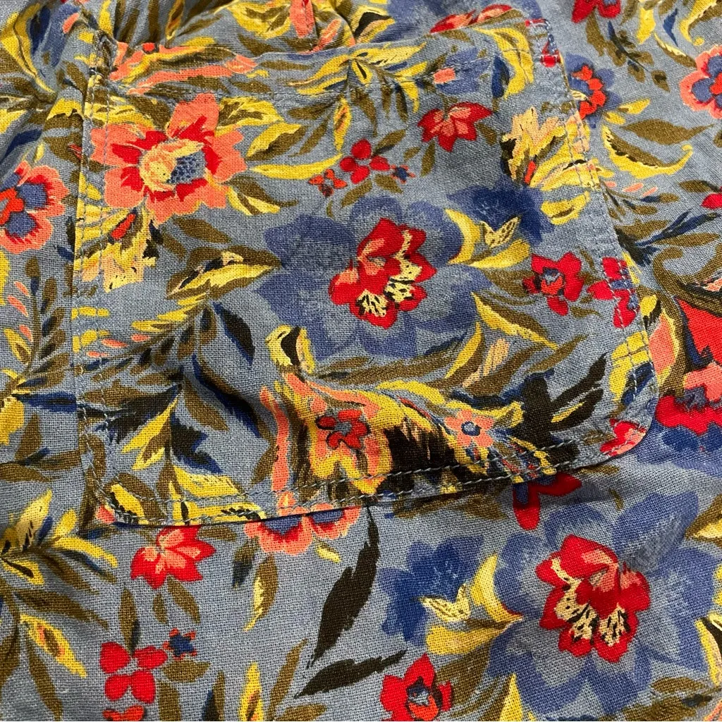 Terra & Sky Plus Size 4x 28W-30W Women’s Shorts Folk Floral Shazam Blue - Image 12