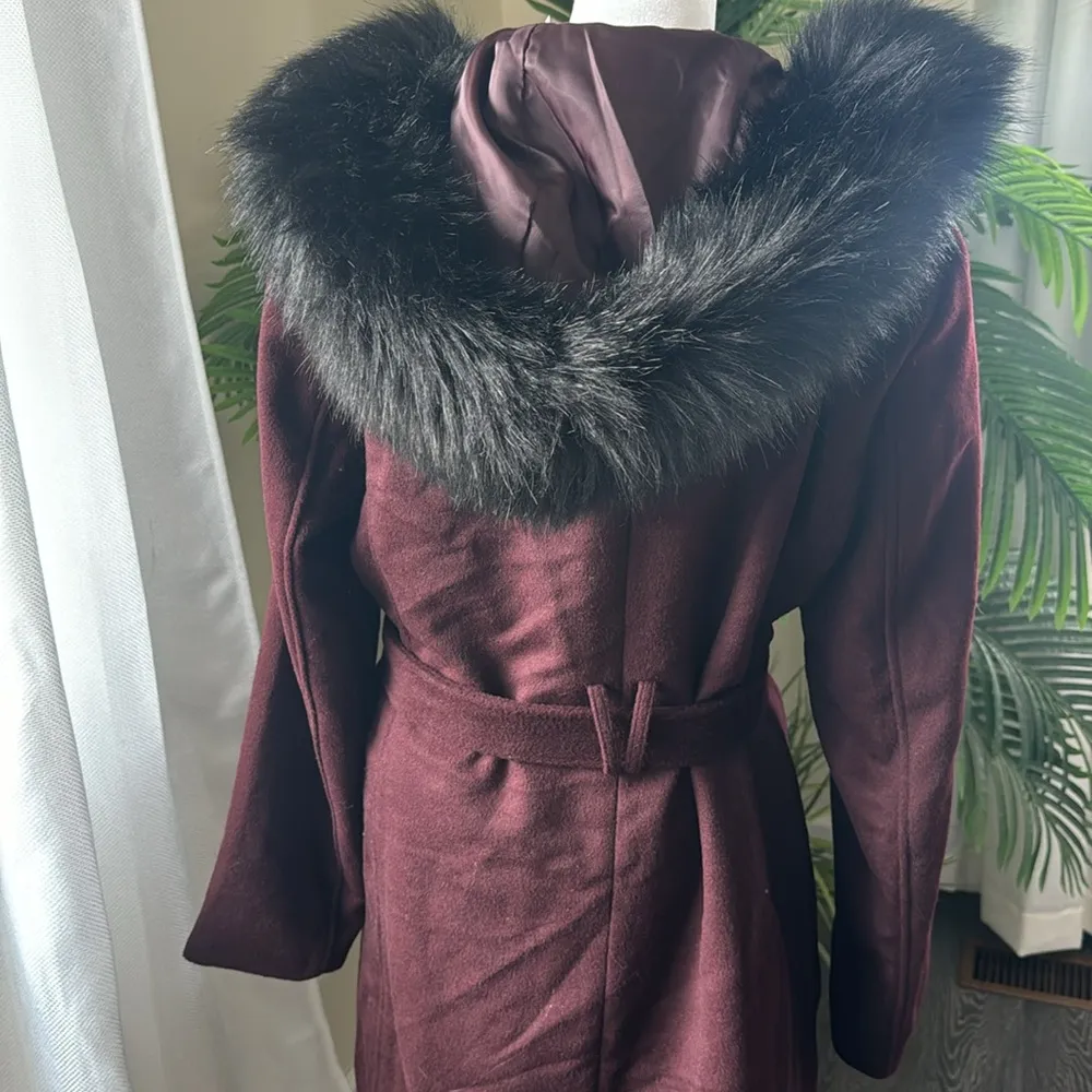 Cole Haan Signature Faux Fur Trim Wool Blend Jacket, BRAND NEW, Size 14, $375 - Image 10