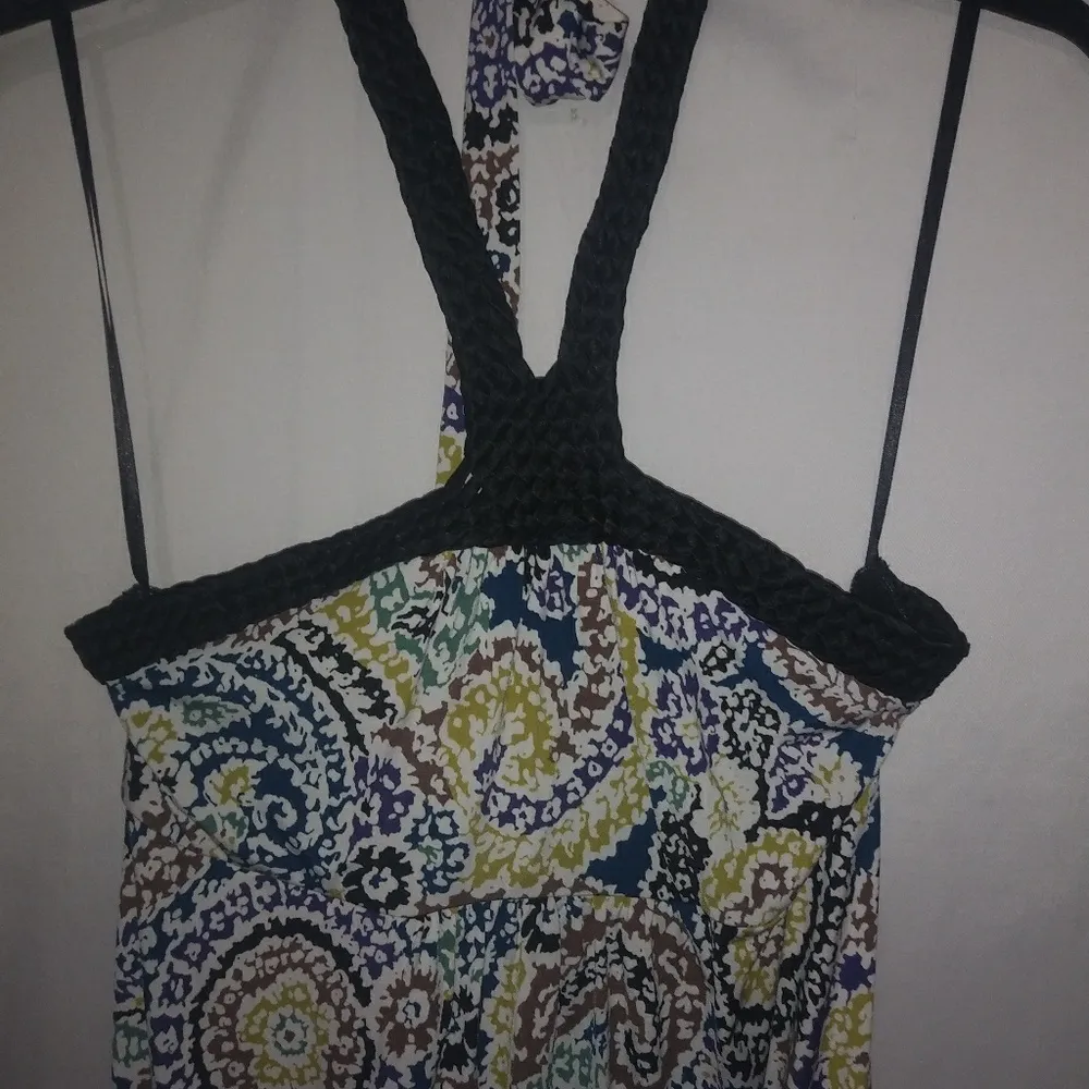 Elle M Black Lime Picadilly Maxi Halter Dress - Image 2