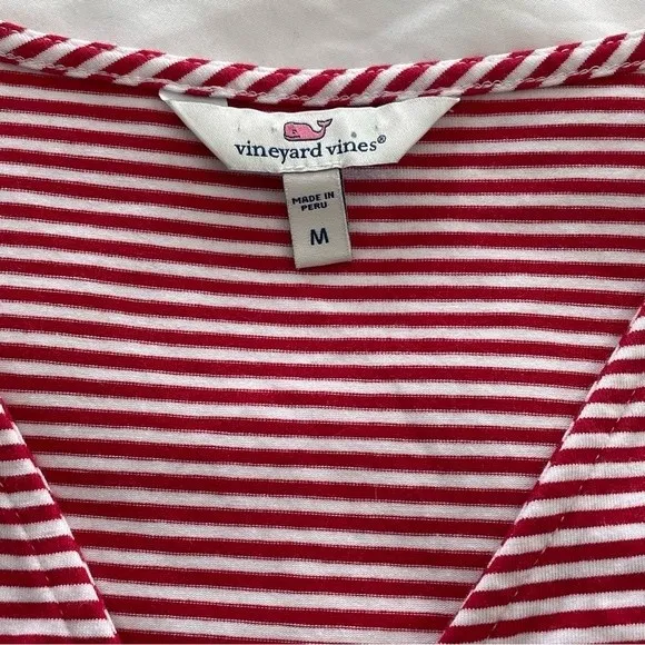 Vineyard Vines Knit Red & White Striped Crossover Romper Size Medium‎ - Image 3