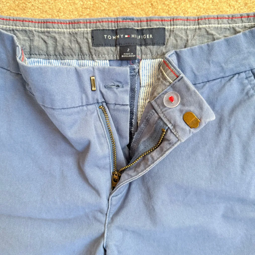 Tommy Hilfiger 8” Classic Blue Cotton Chino Flat Front Shorts - Image 2